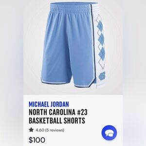 NWT MICHAEL JORDAN BASKETBALL SHORTS SIZE XL NORTH CAROLINA